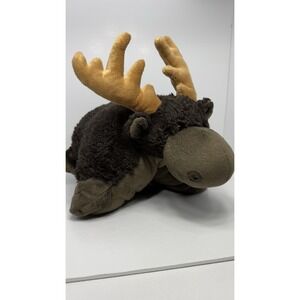 Pillow Pets Wild Moose Plush Large 18" Brown Soft Stuffed Animal Pillow EXC